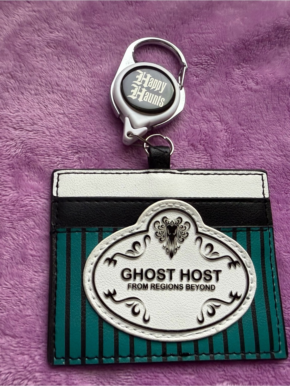 Haunted Mansion Loungefly Cardholder Badge with Key Ring